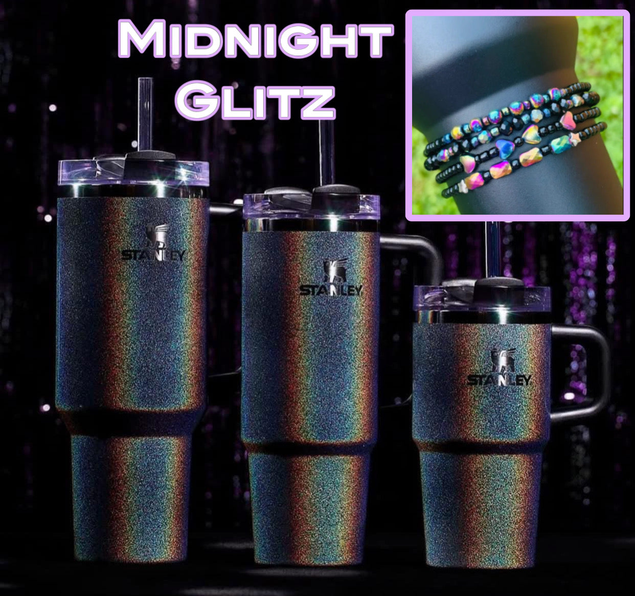 Midnight Glitz  Cup Bracelets