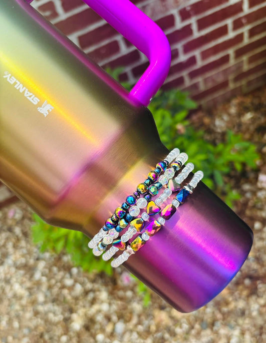 Summer Gradient Rainbow Cup Bracelets