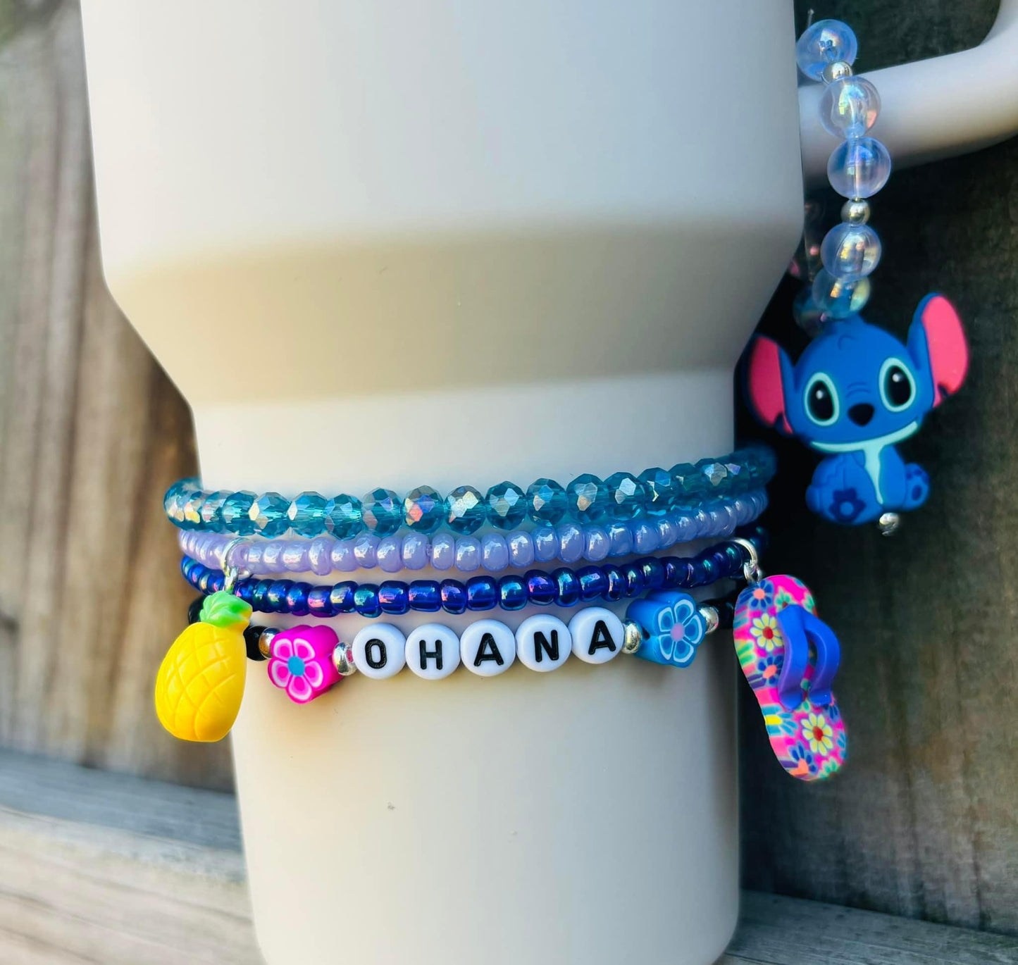 Stitch Ohana Hawaiian Cup Bracelets