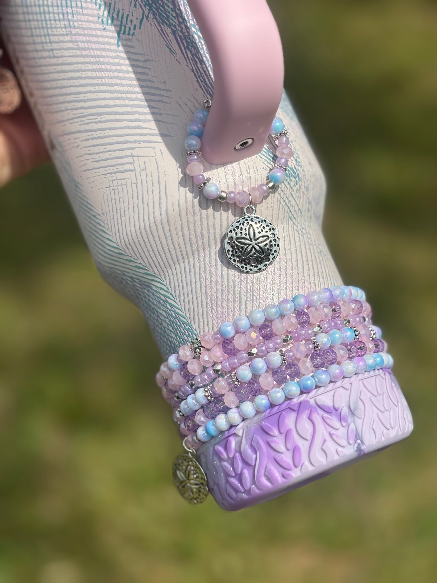 Sea Glass Plume Magnetic Handle Charm