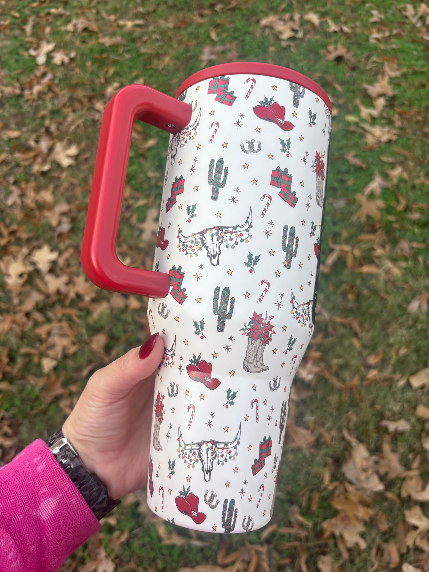 Cowboy Christmas 40oz HJ Trav (discount codes cannot be used on cups or your order will be canceled)