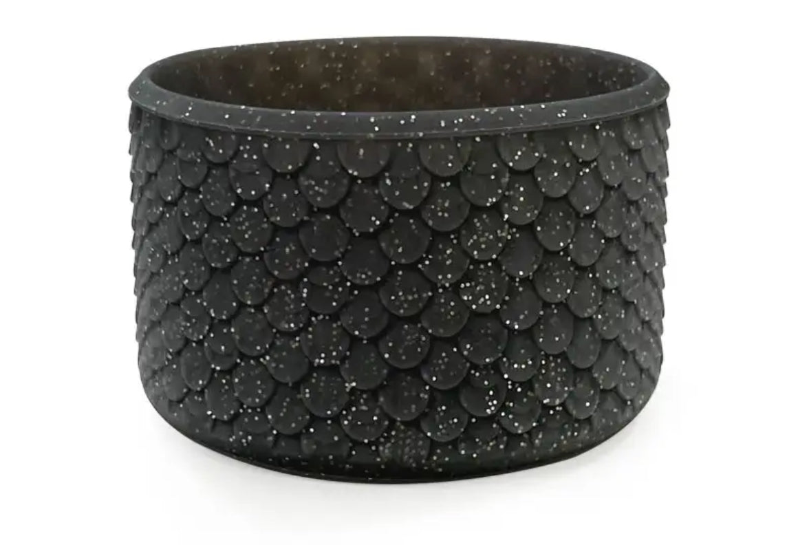 Midnight Black Glitter Mermaid Scales Owala Silicone Boot