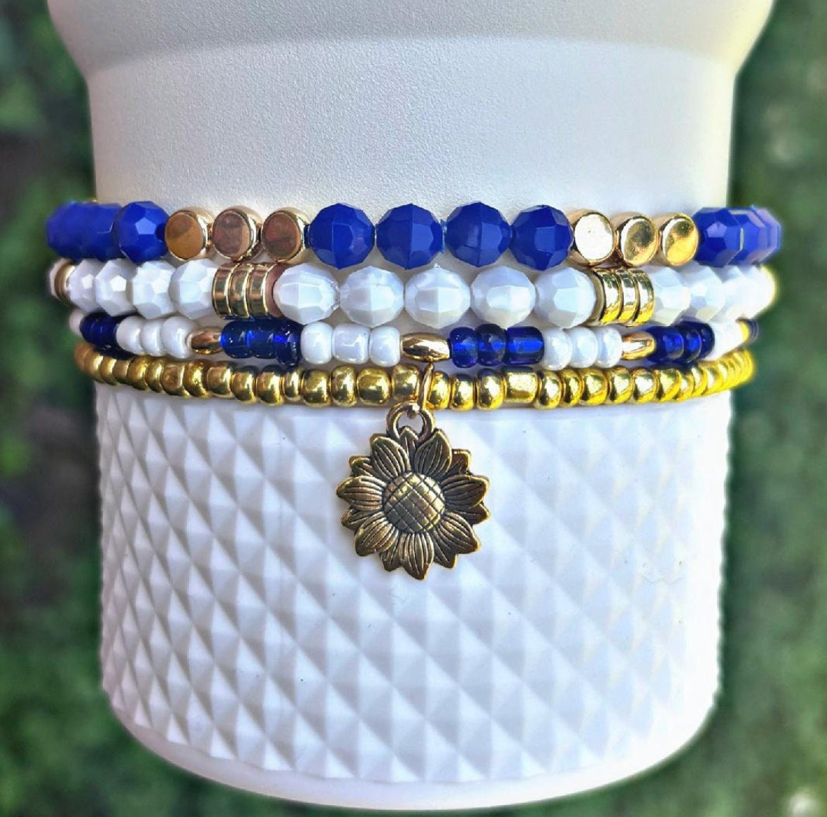 Skipper Blue Arctic Twist Cup Bracelets  Choose your charm