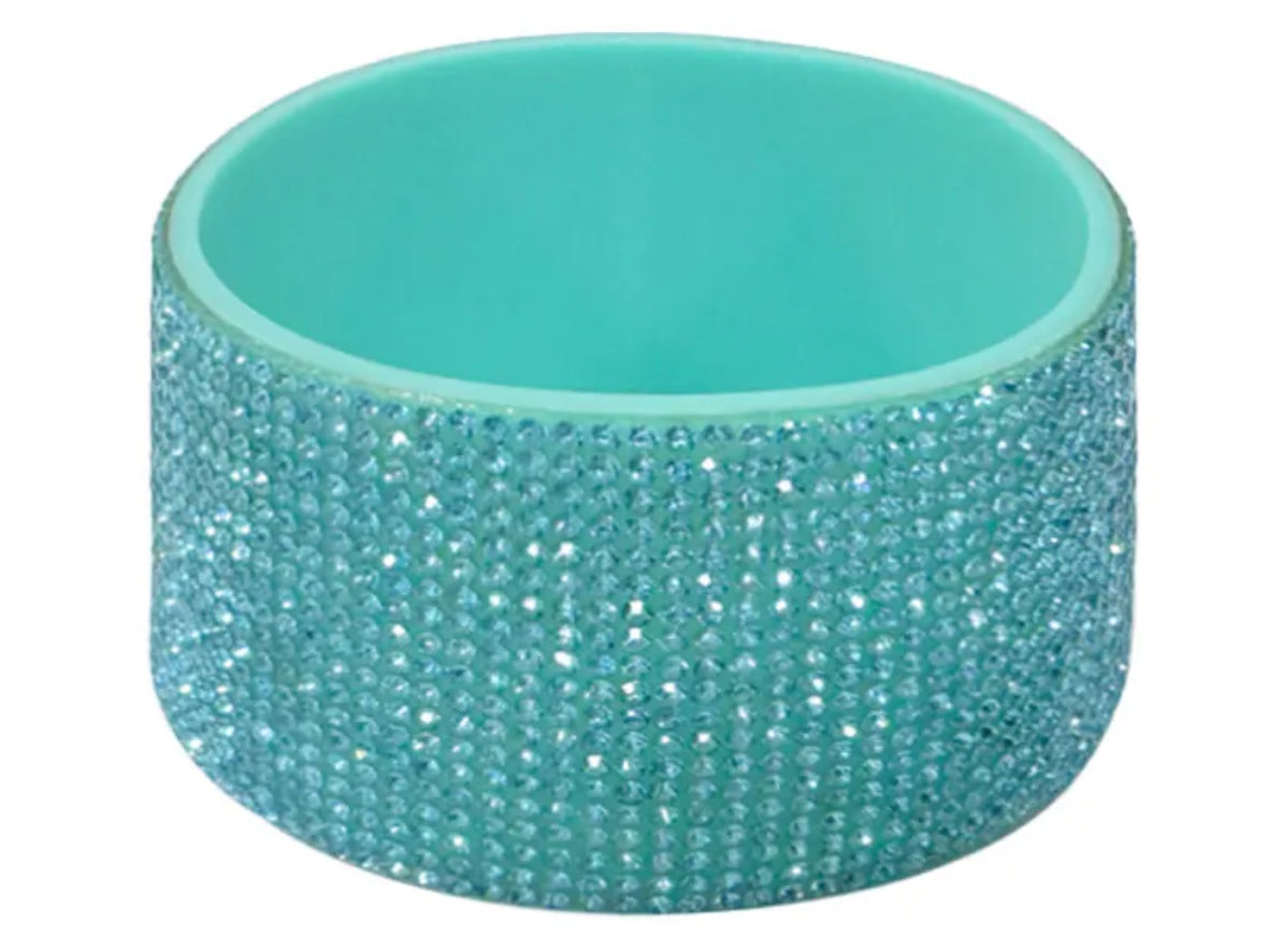 Aqua Blue Rhinestone Silicone Bling Boot