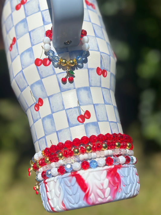 Cherry Checkers Magnetic Handle Charm