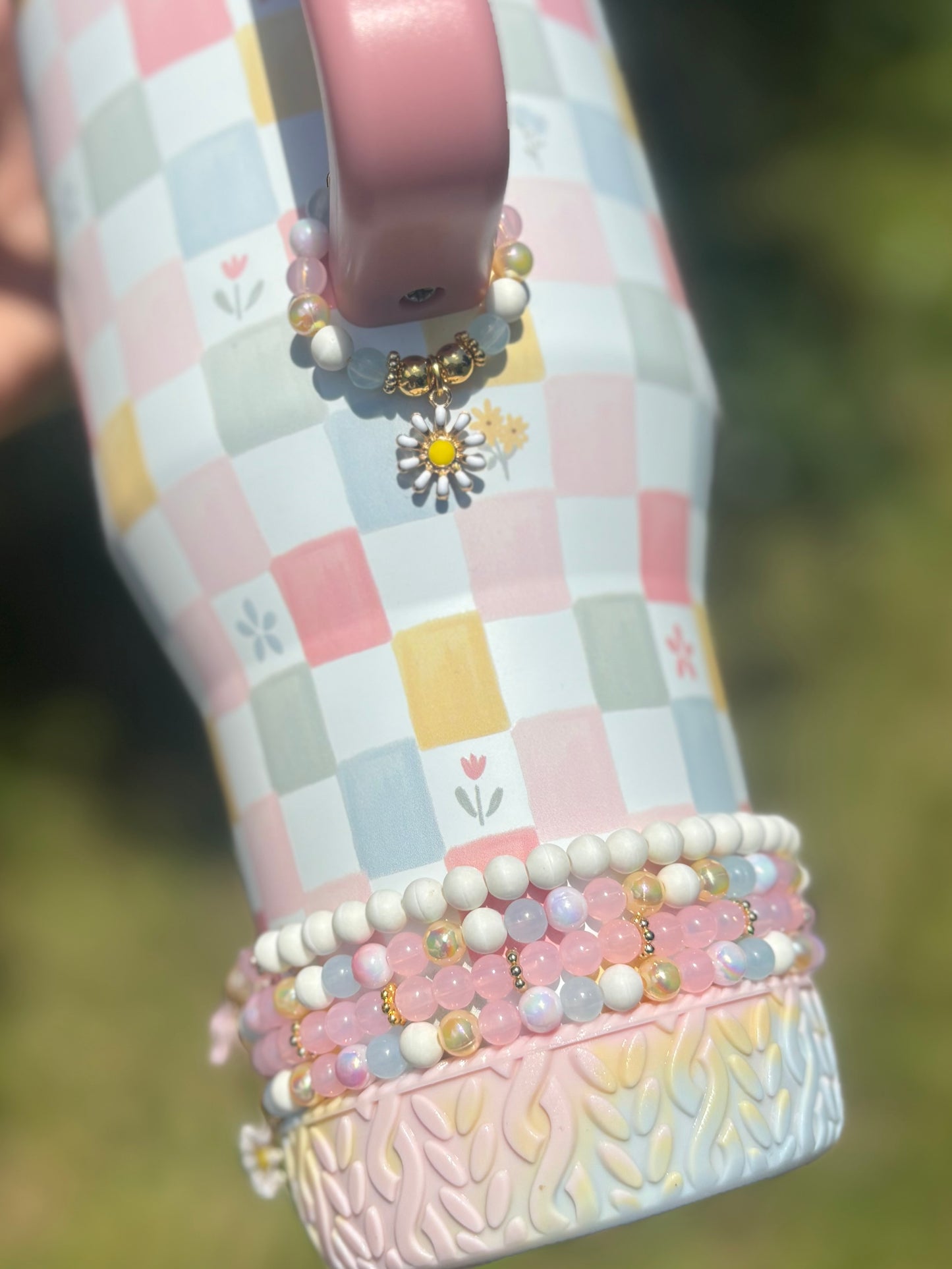 Pastel Checkers Magnetic Handle Charm