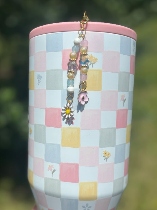 Pastel Checkers Dangle Charm
