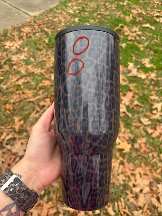 Leopard Luxe 40oz HJ -3 tiny flaws see photo (discount codes cannot be used on cups or your order will be canceled)