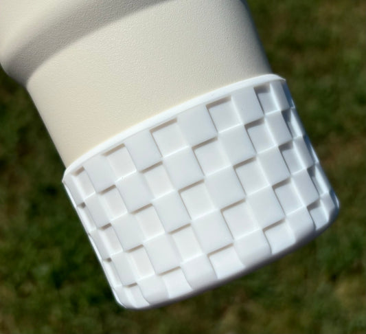 White Checkered Texture Silicone Boot. Stanley Cup Accessories