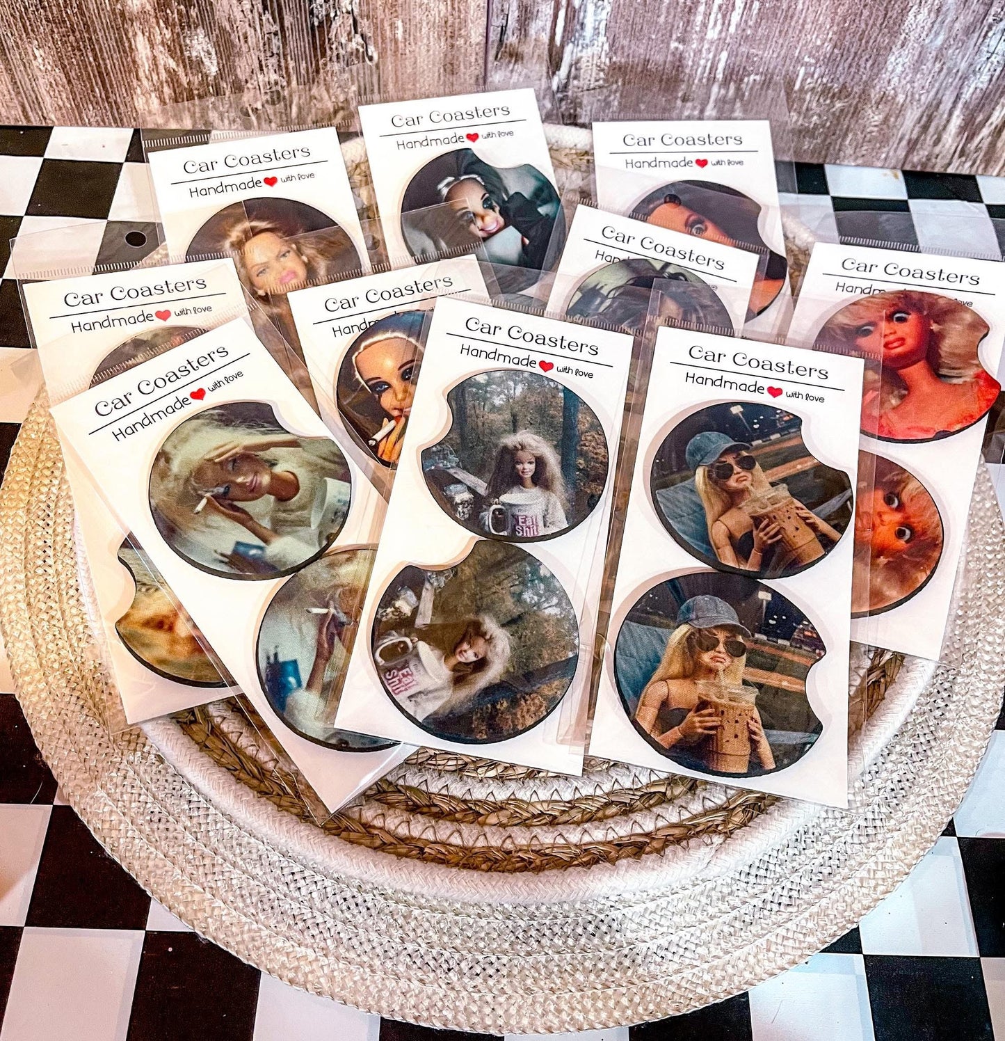 Hilarious Mood Car Coasters - Images will be randomly chosen