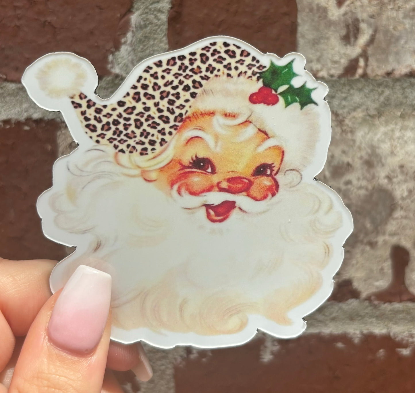 Leopard Santa Guy Tumbler Magnet