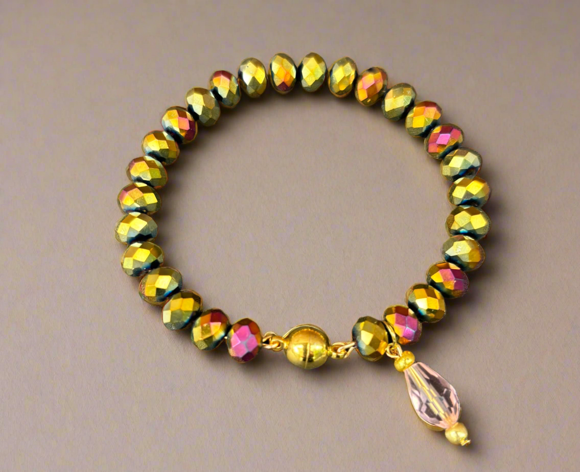 Bronze Rose Magnetic Wrist Bracelet