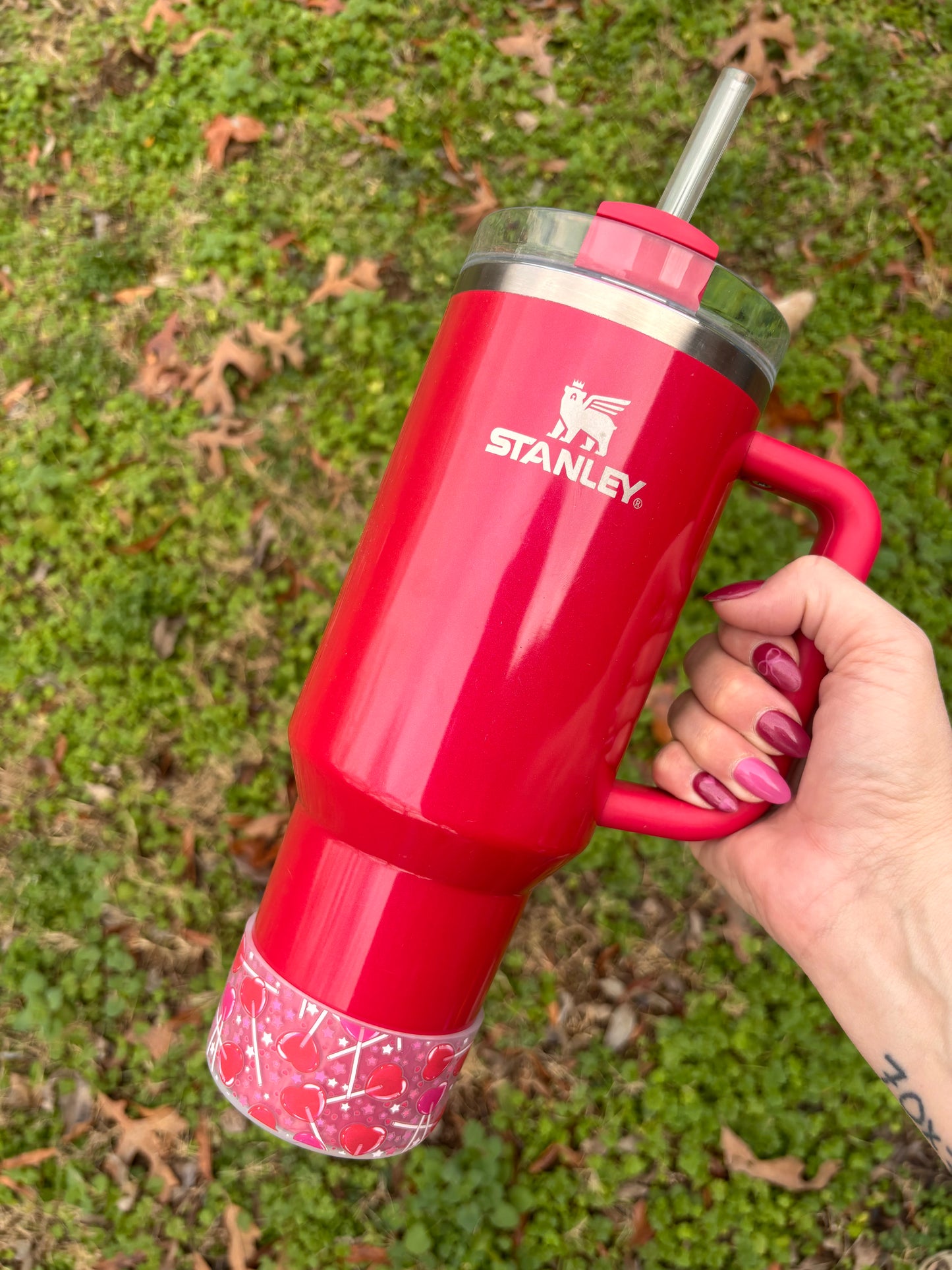 Heart Suckers {Red & Hot Pink} Transparent Silicone Boot