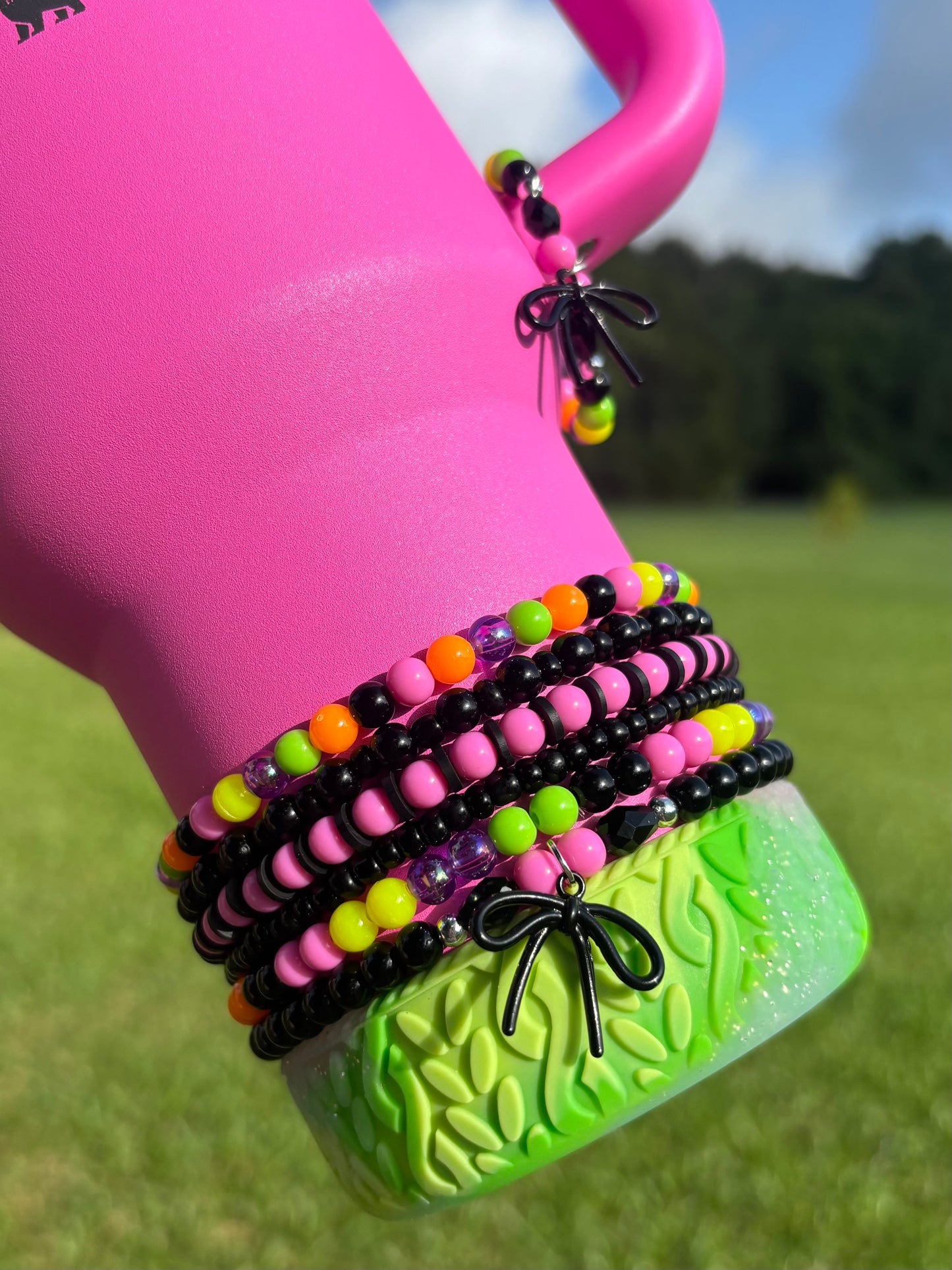 Hot Pink Neon Bracelets Wrist or Tumbler