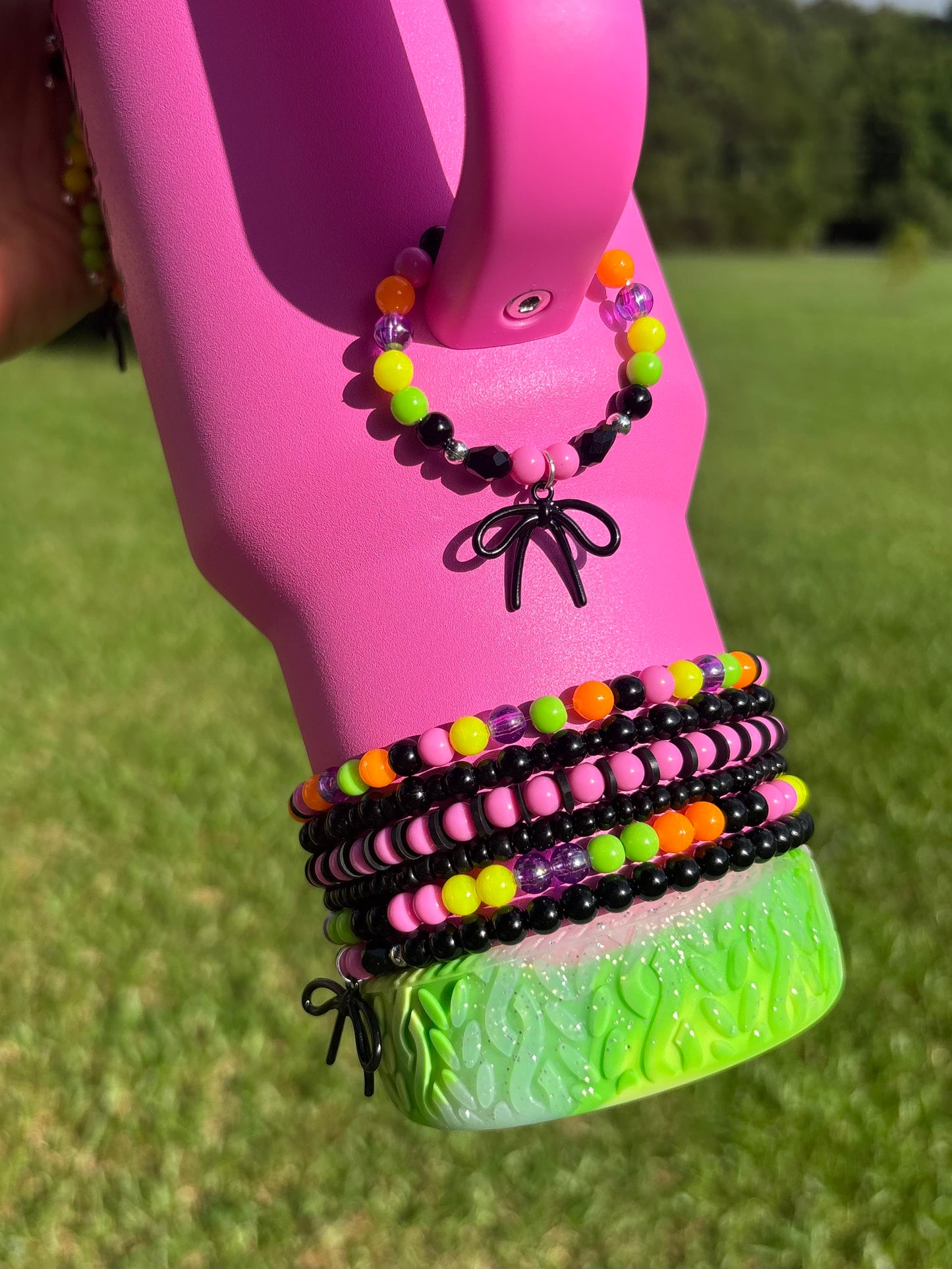 Hot Pink Neon Magnetic Handle Charm
