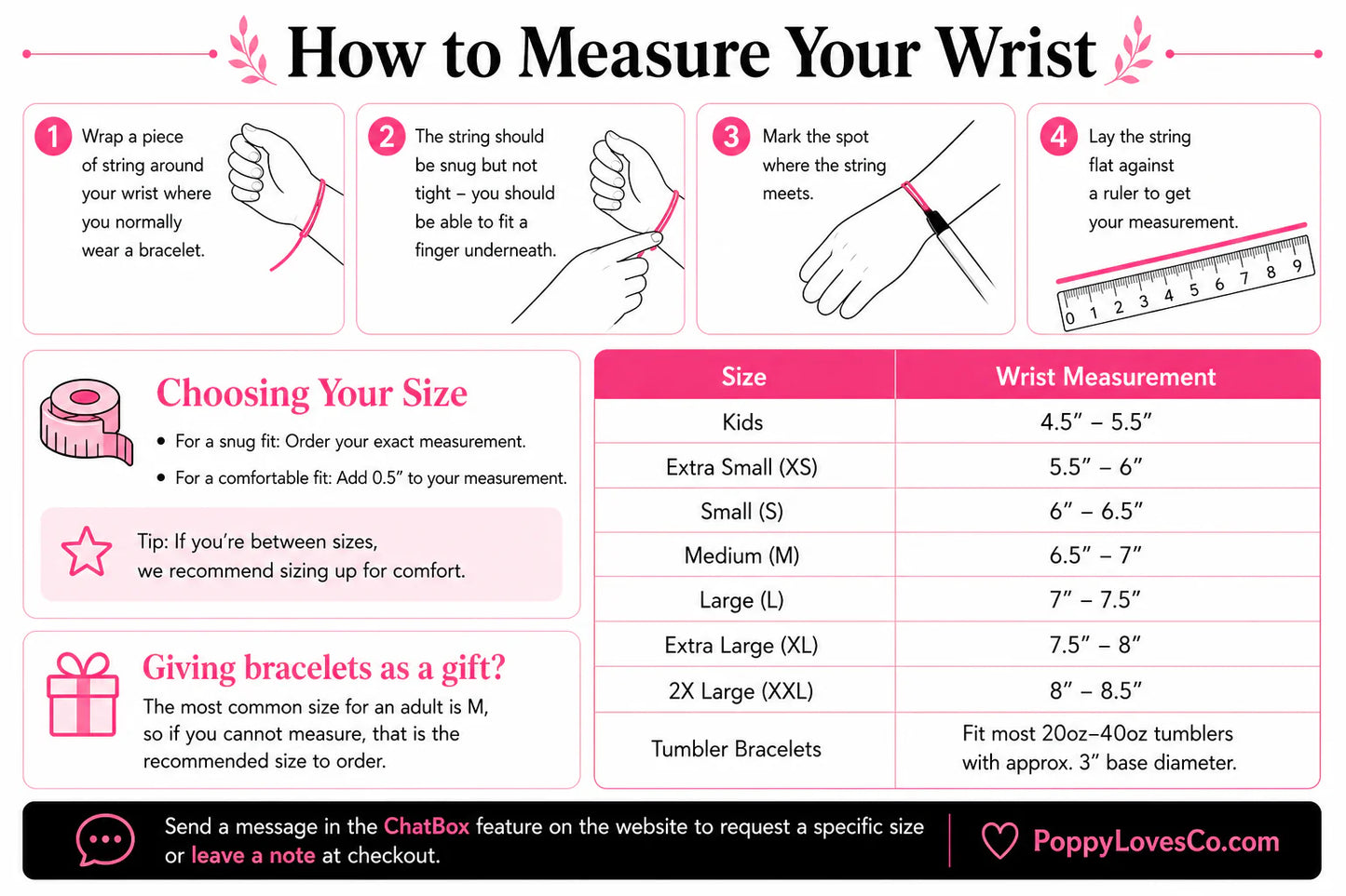 Snickerdoodle Bracelets Wrist or Tumbler
