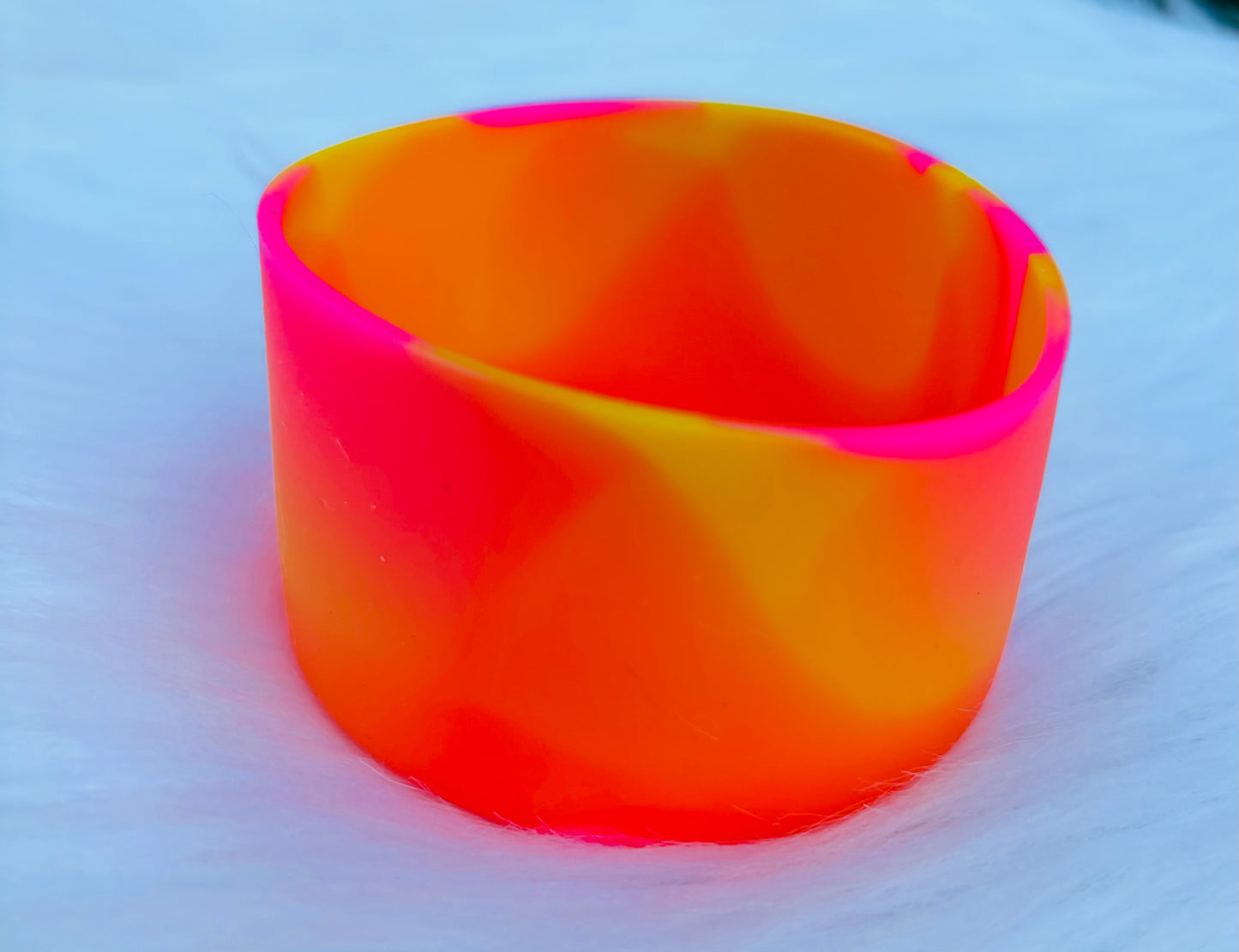 Orange and Pink Swirl Silicone Boot. Stanley Cup Accessories