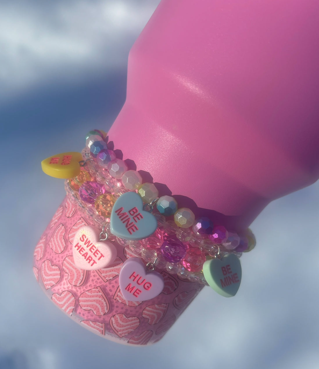 Conversation Hearts Cup Bracelets {Colors and Sayings will vary}