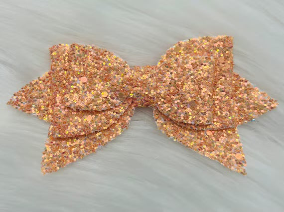 Orange Creamsicle Glitter Bow Straw Topper