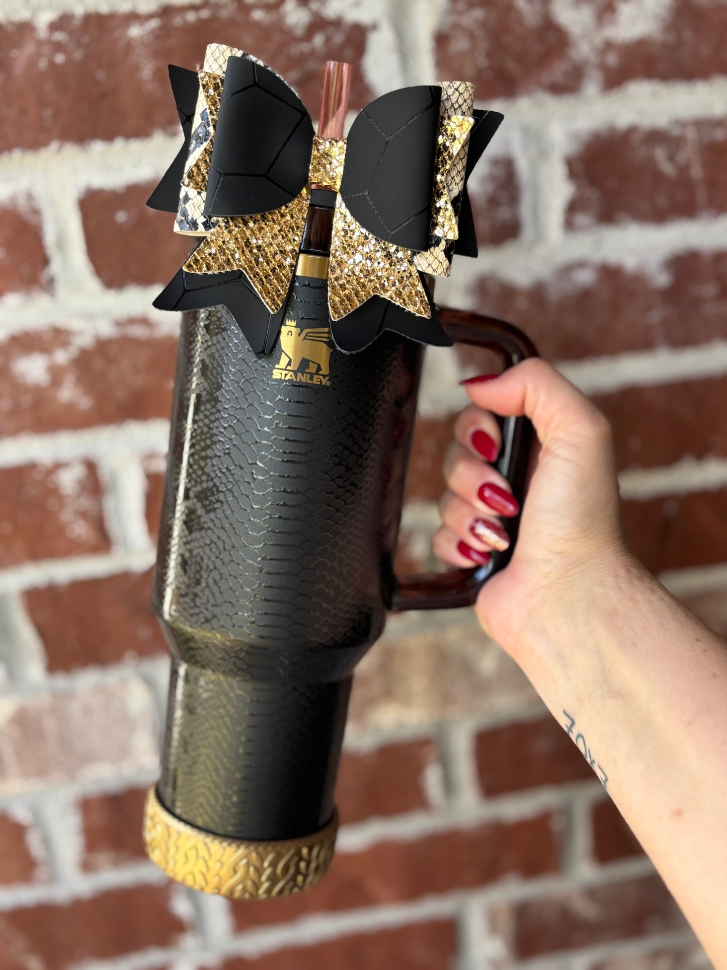 Black Snake Skin Bow XL