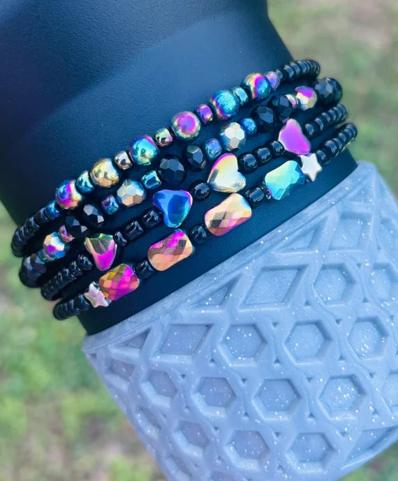 Black Rainbow Cup Bracelets