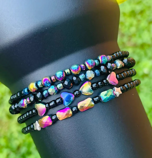 Black Rainbow Cup Bracelets