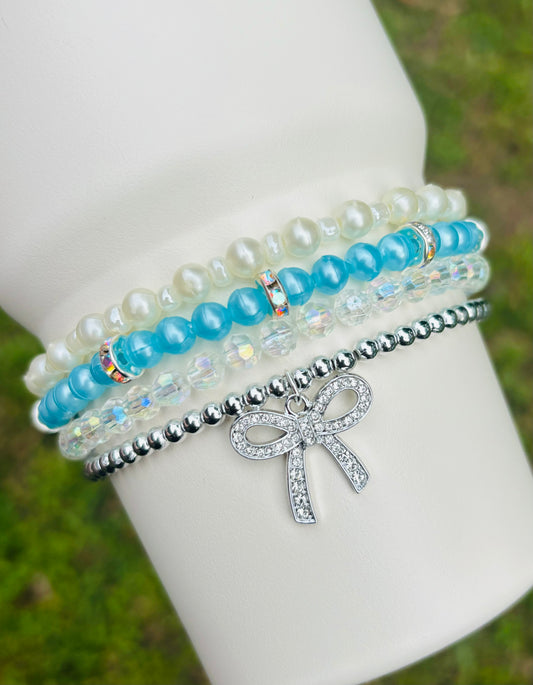 Tiffany Blue Bow Cup Bracelets