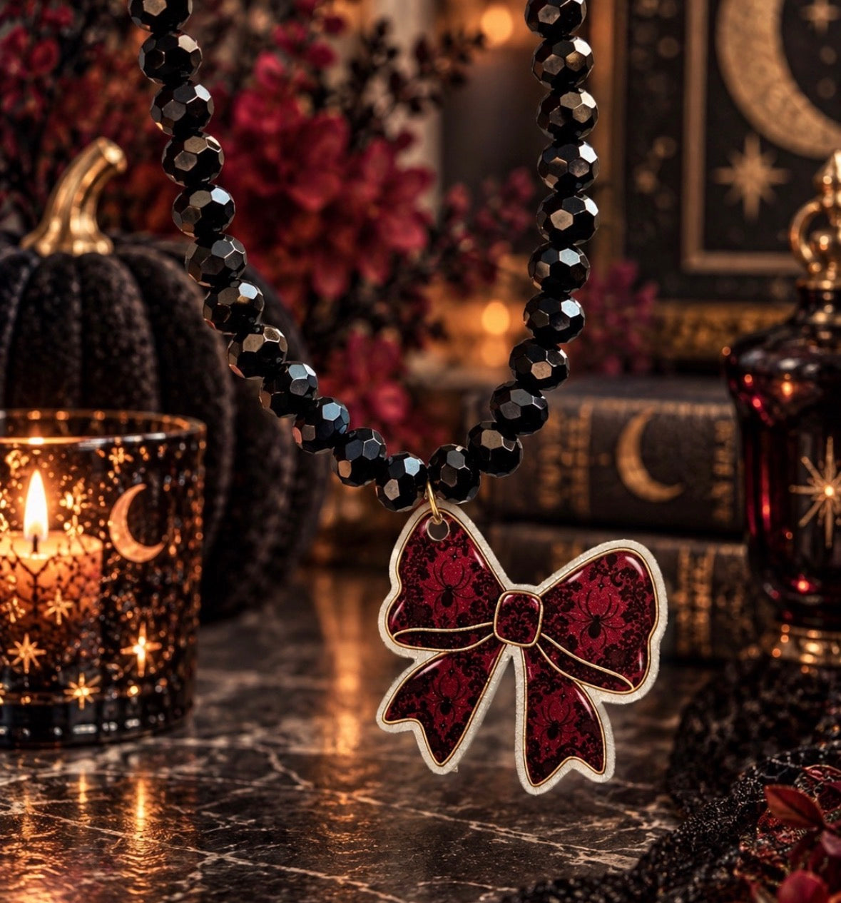 Bordeaux Lace Bow Bracelet