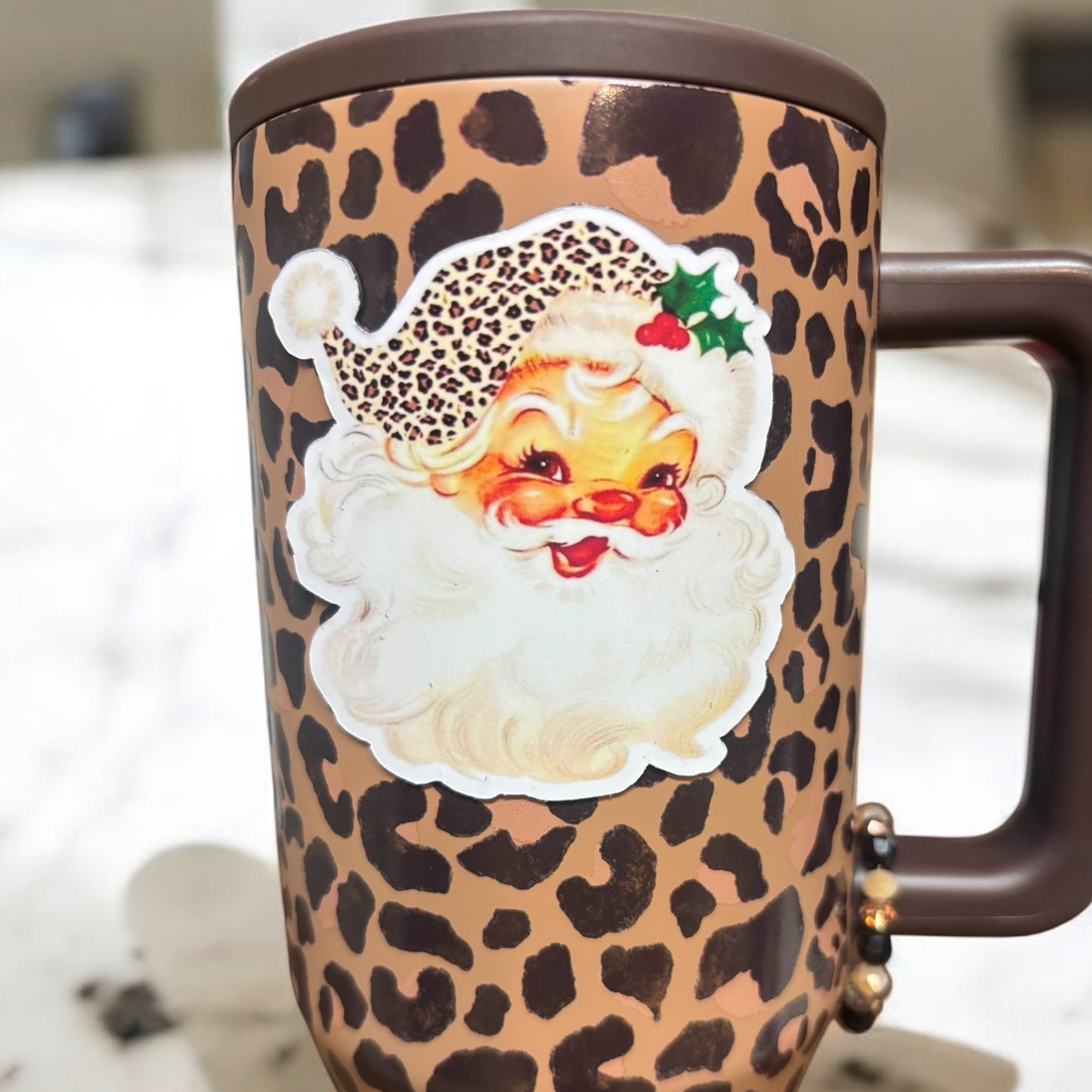 Leopard Santa Magnet
