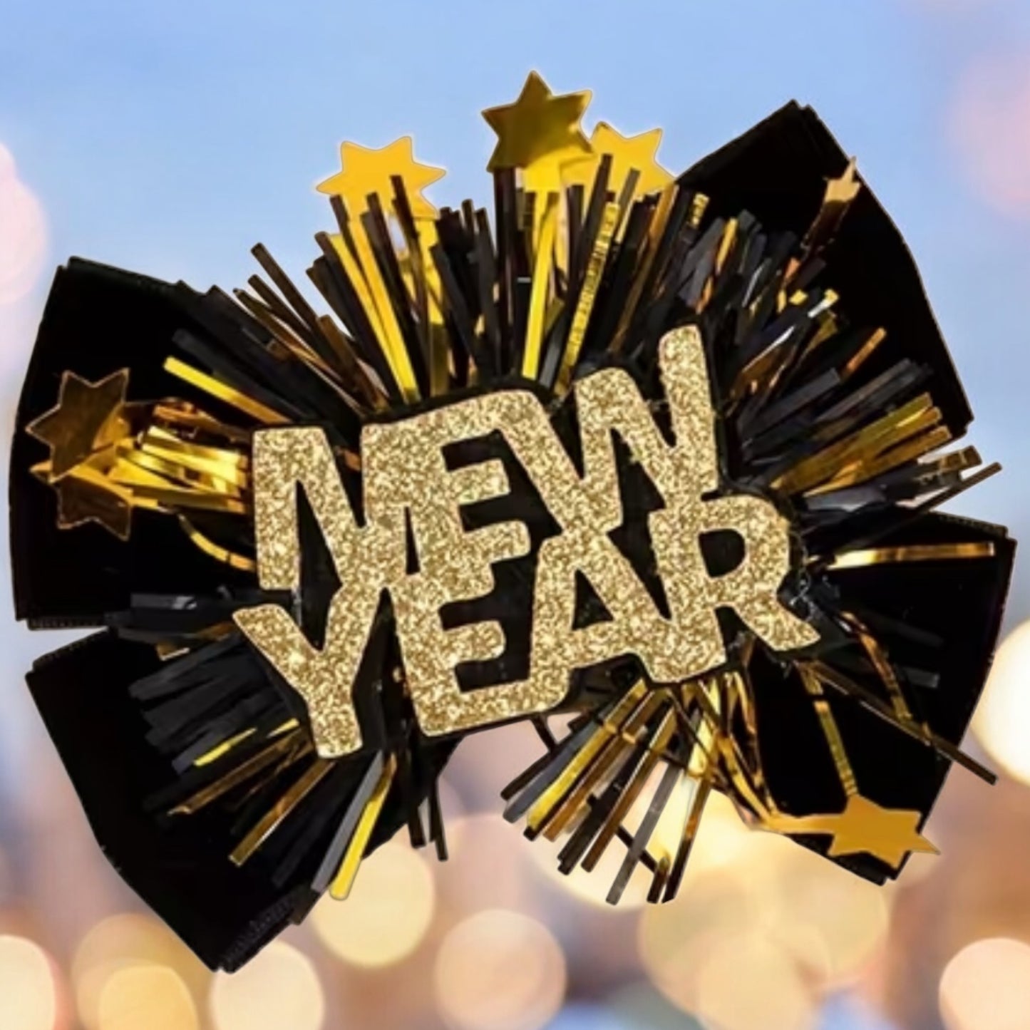 New Year Velvet Straw Topper Bow