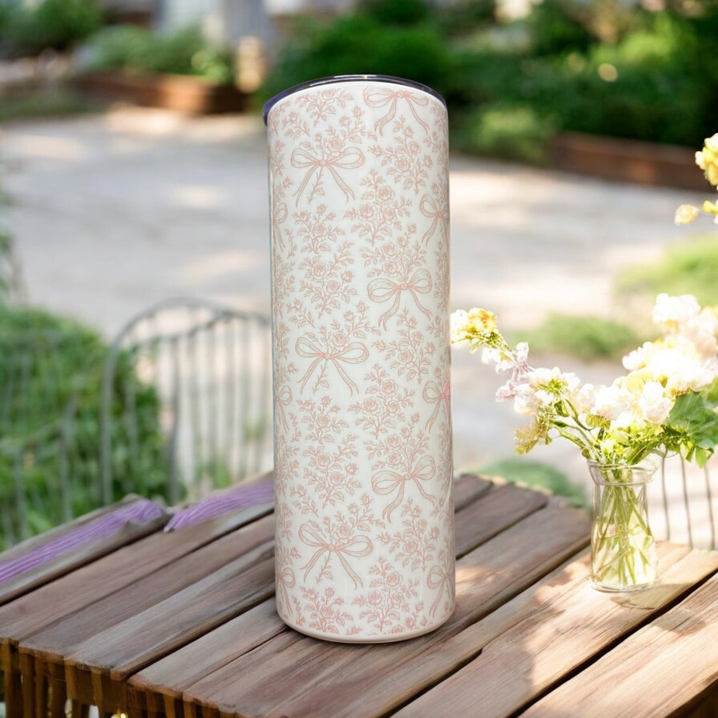 Pink Bows & Blooms 20oz Tumbler