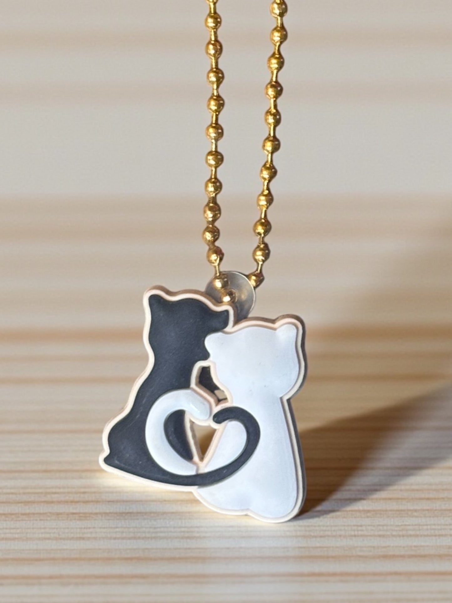 Black & White Cats Straw Topper & Handle Charm Bundle