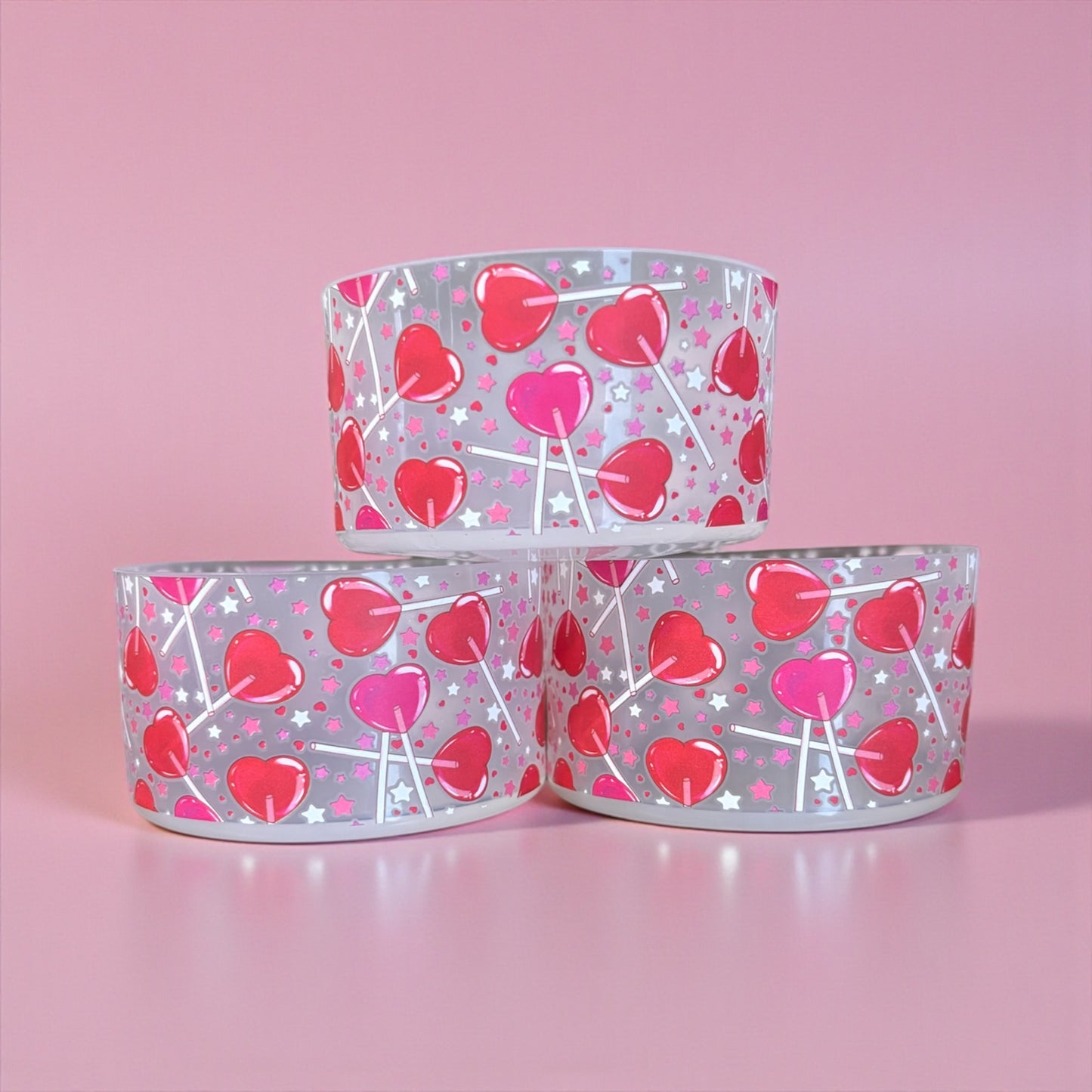 Heart Suckers {Red & Hot Pink} Transparent Silicone Boot