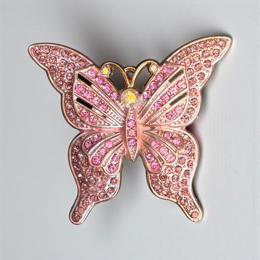 Big Pink Butterfly Metal Straw Topper