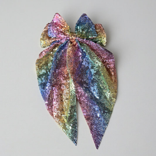 Rainbow Sequin Bag Bow