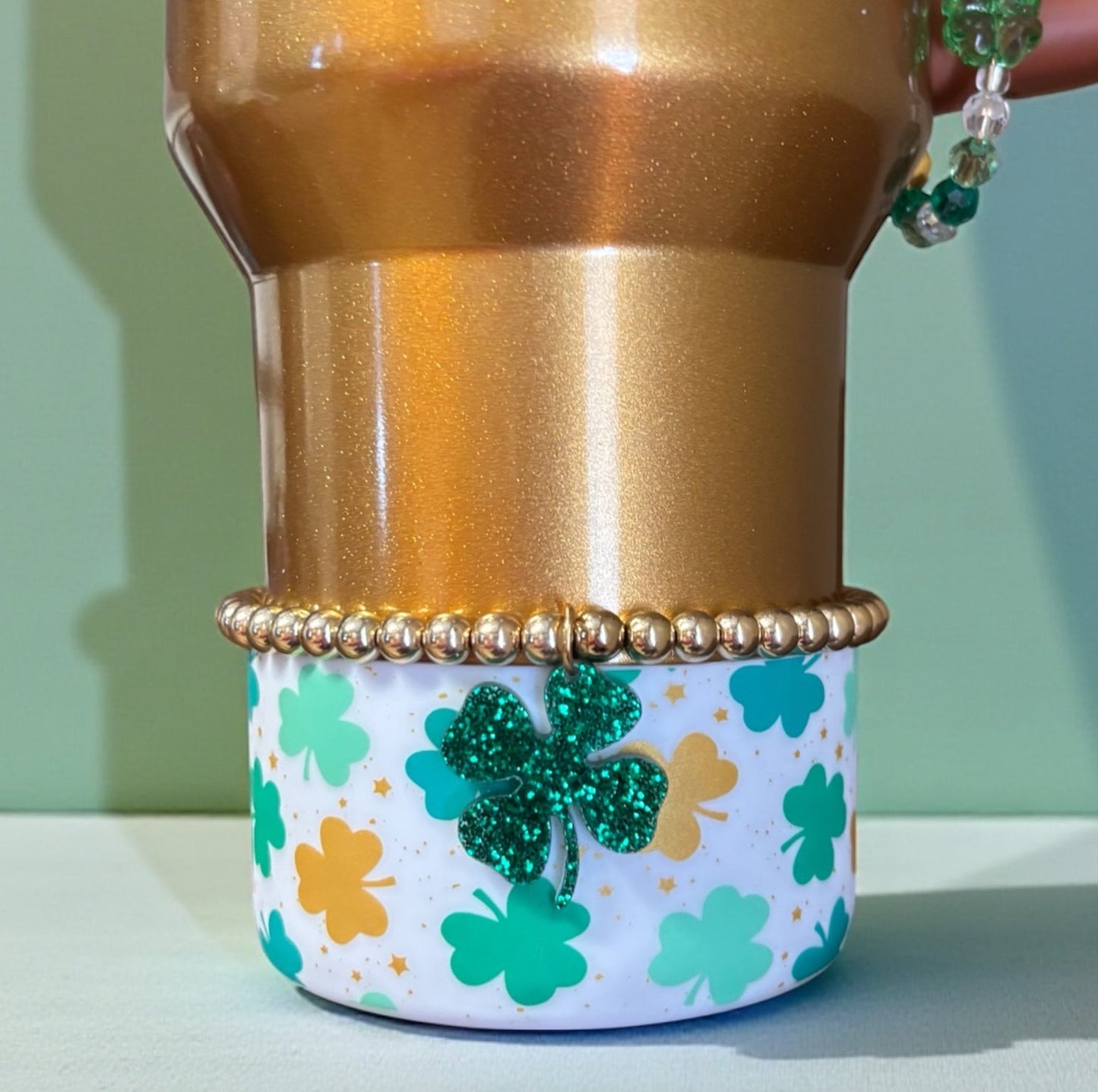 Glitter Clover Bracelet