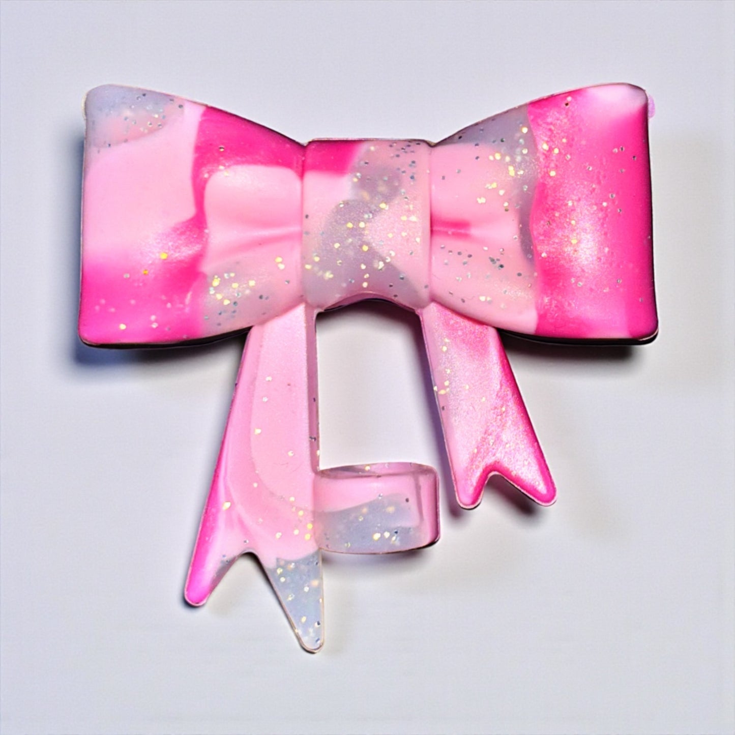 Garniture de paille en silicone à gros nœud et coupe diamant holographique