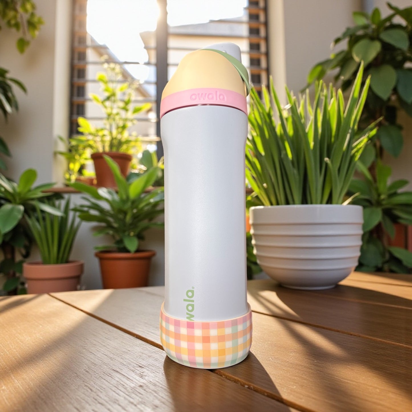 Pastel Plaid White Silicone Boot