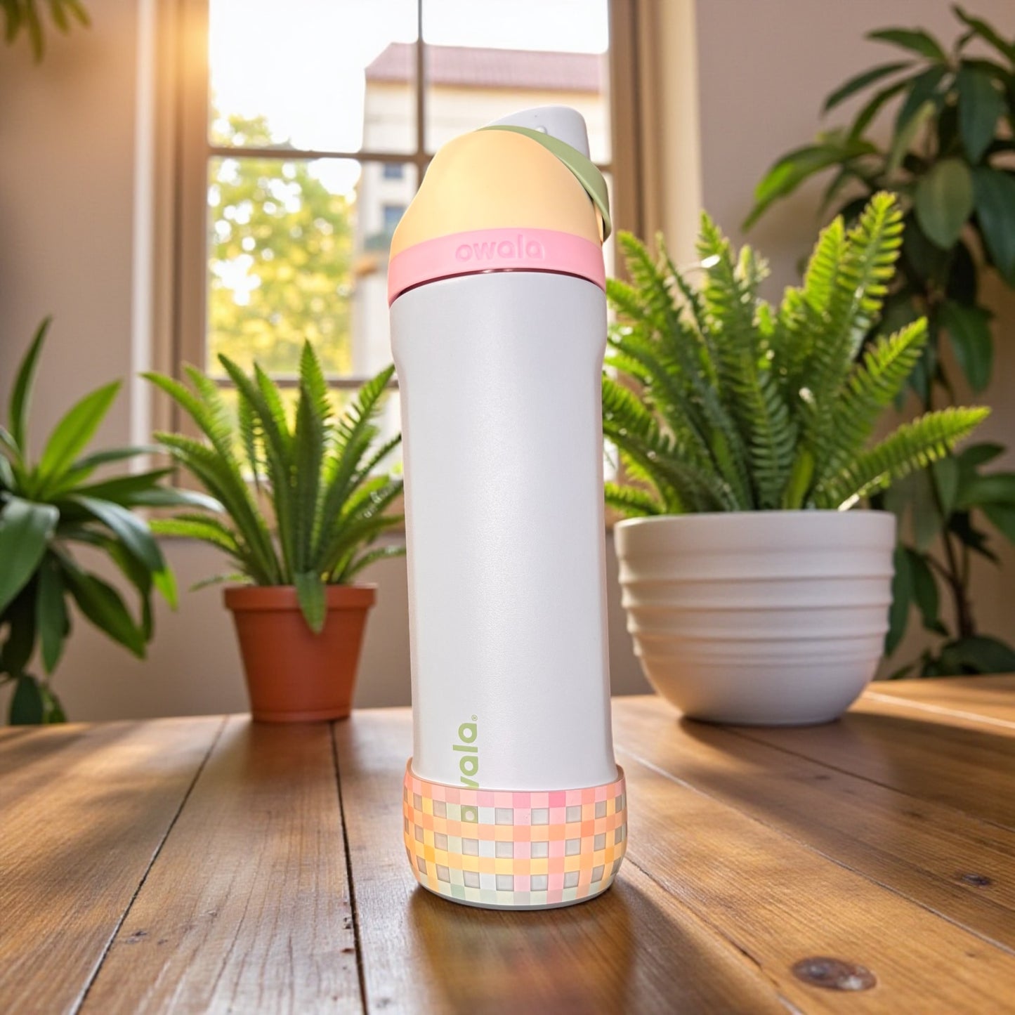 Pastel Plaid Clear Silicone Boot