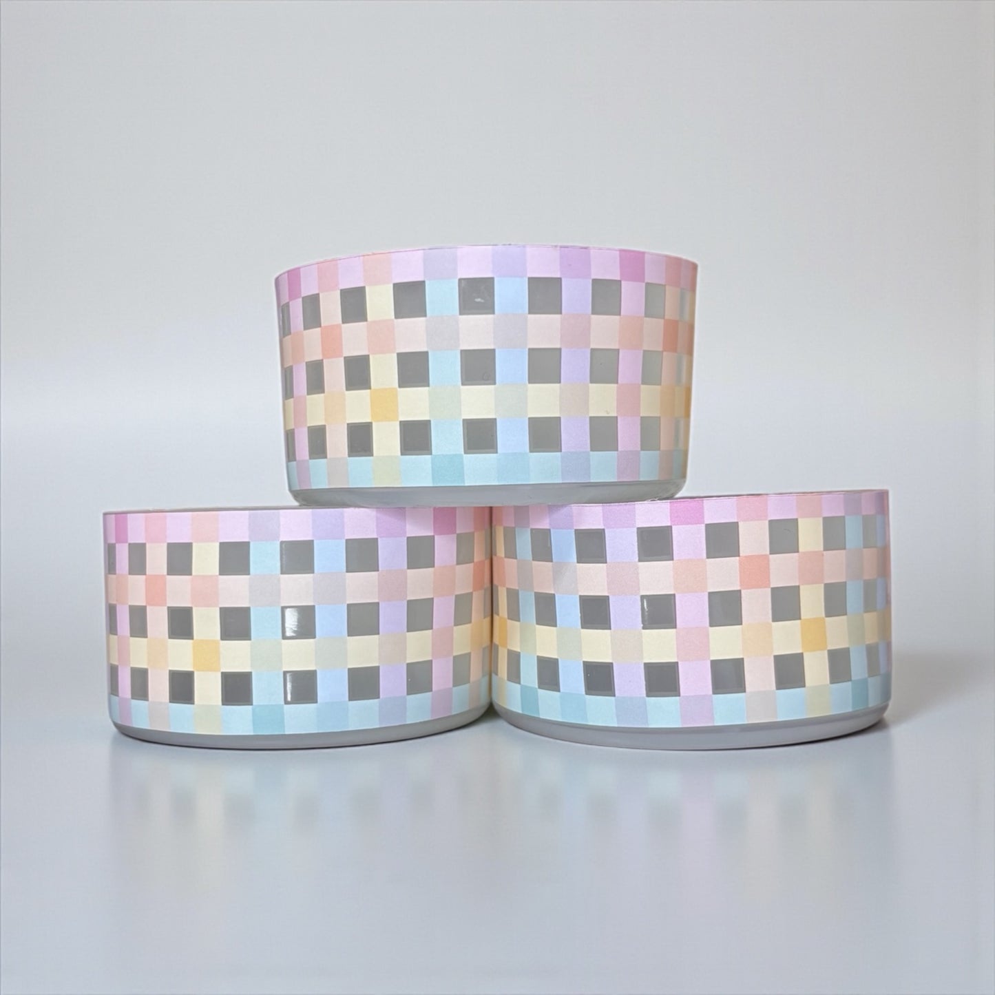 Pastel Plaid Clear Silicone Boot