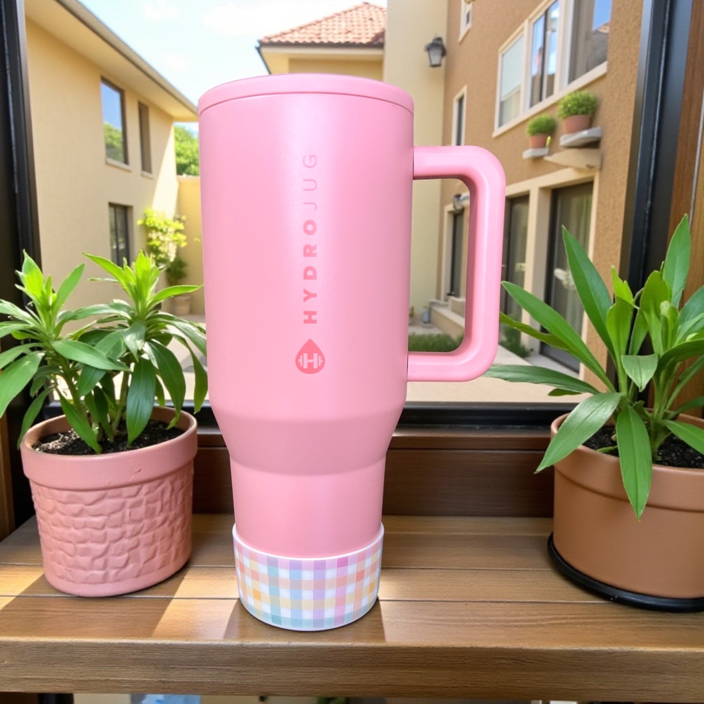 Pastel Plaid White Silicone Boot