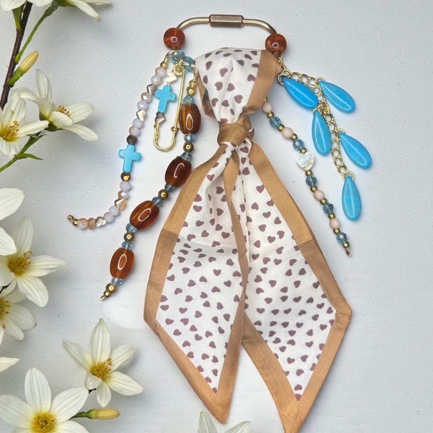 Amber & Turquoise Clip Charm