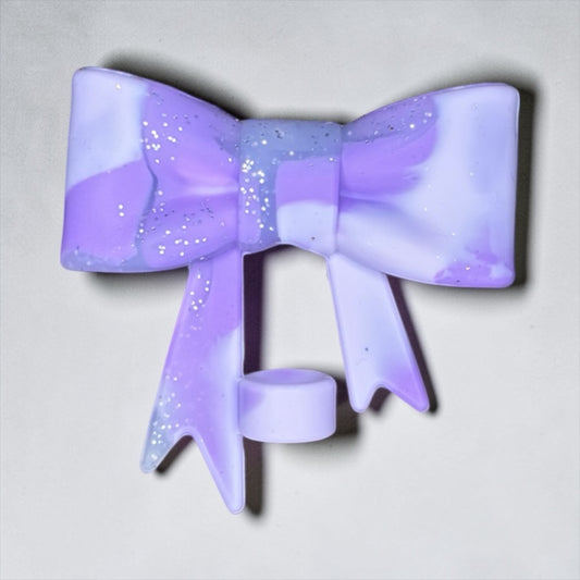 Lavender Haze Fusion Big Bow Silicone Straw Topper