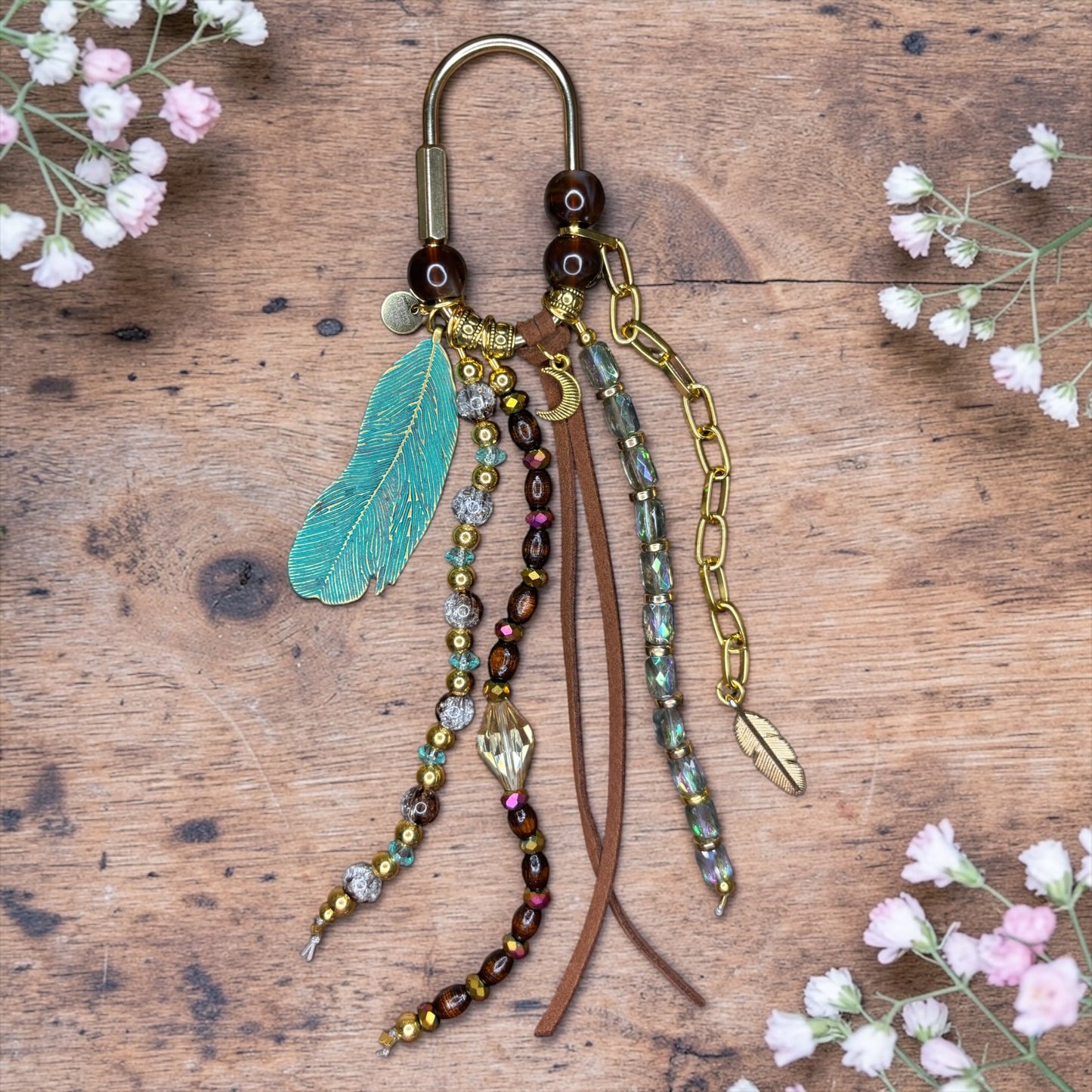 Feather Moon Clip Charm