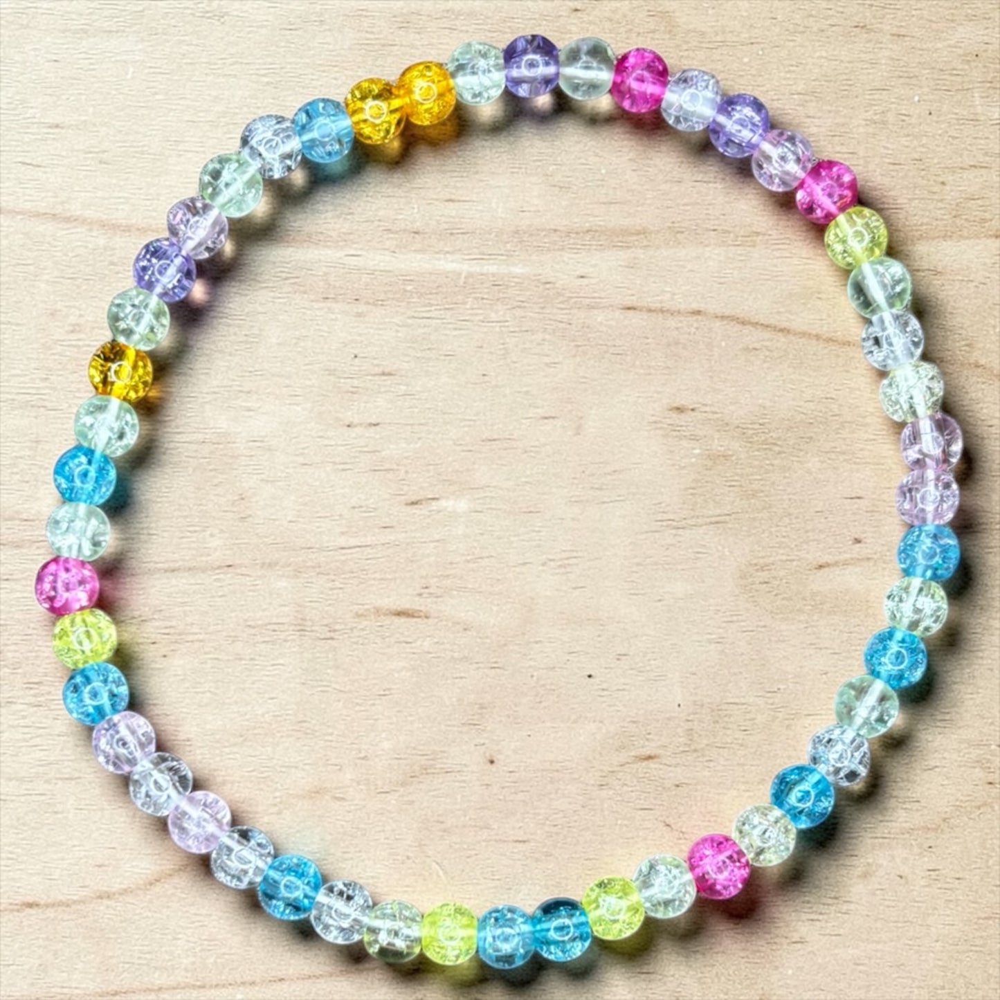 Rainbow Crackle Bead Bracelet