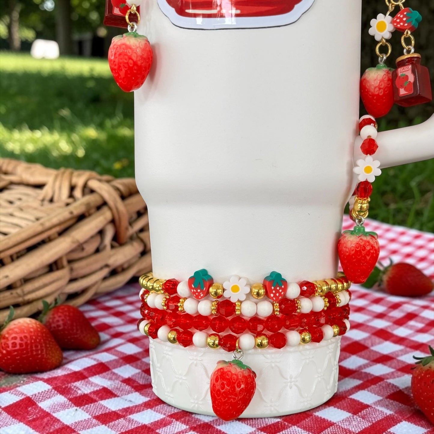 Summer Picnic Bracelets Wrist or Tumbler
