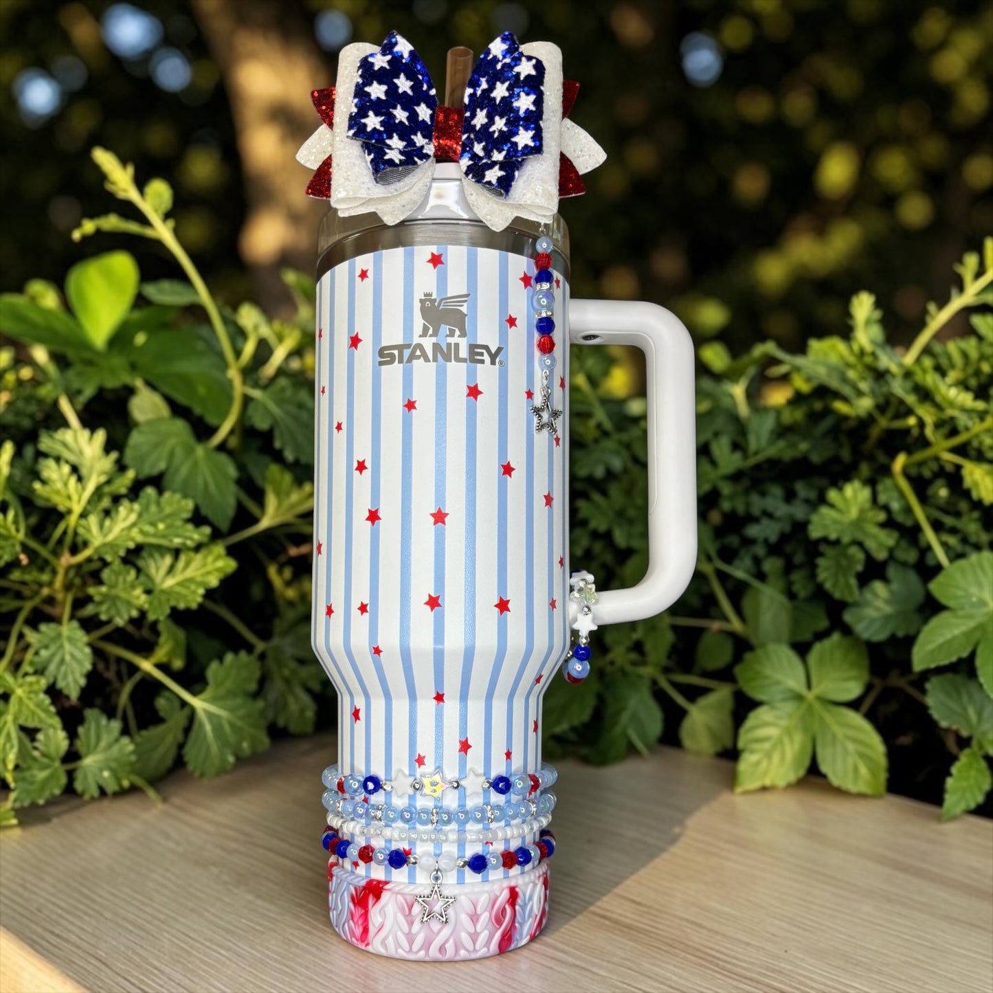 Blue Starry Stripes Magnetic Handle Charm