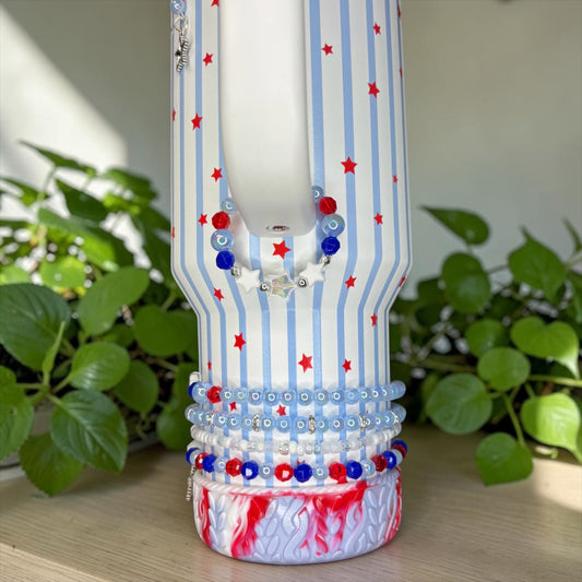 Blue Starry Stripes Magnetic Handle Charm