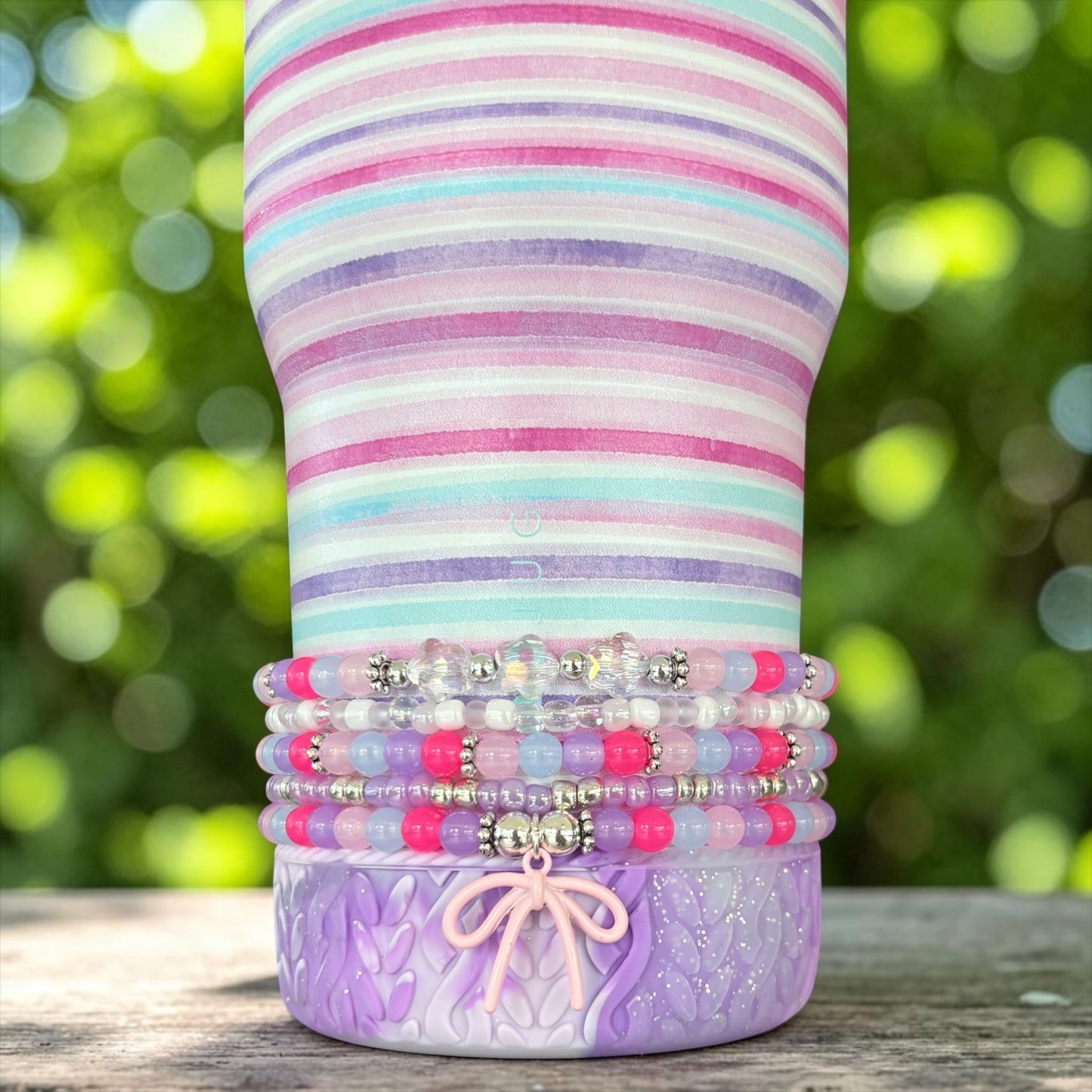 Pink Horizon Bracelets Wrist or Tumbler