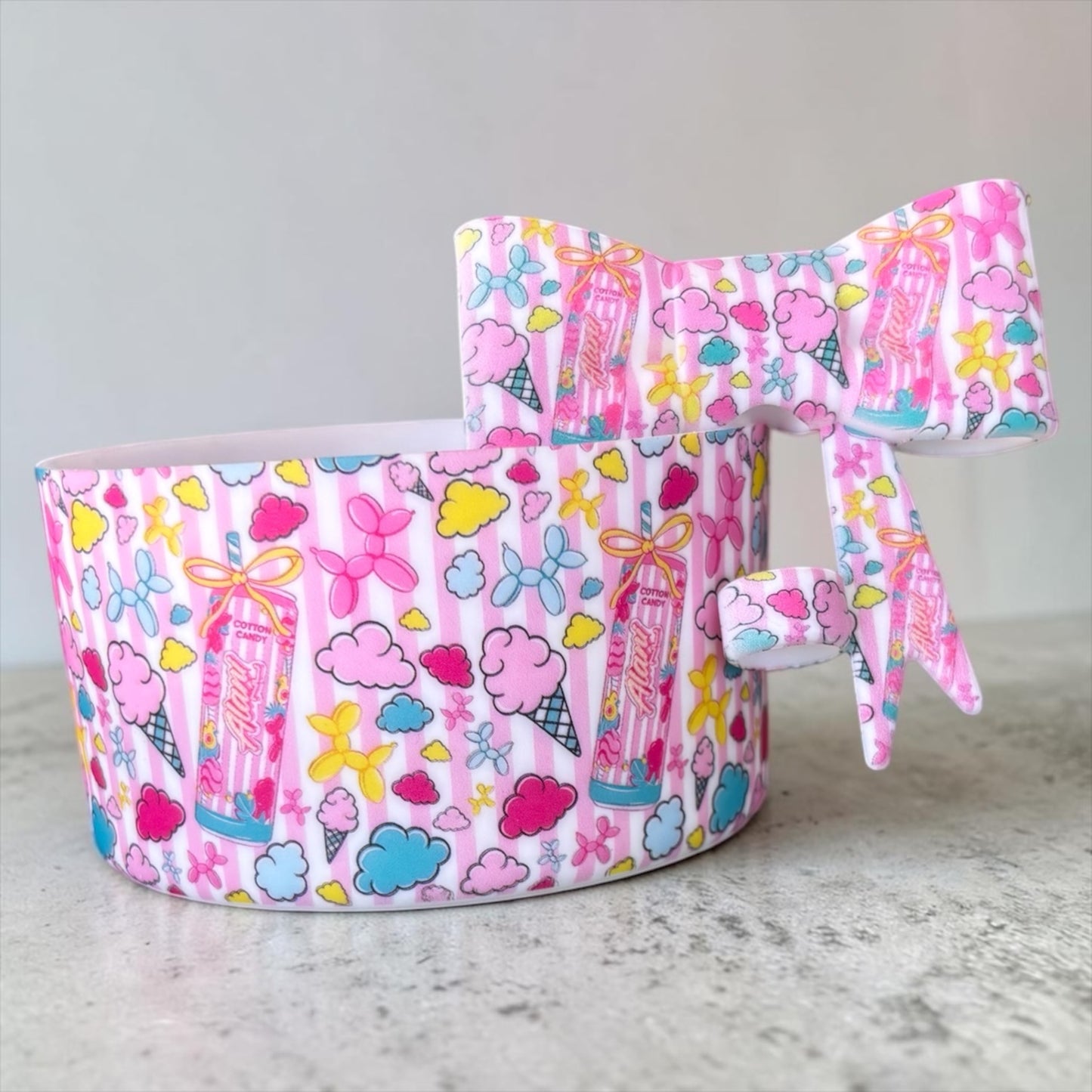 Pink Cotton Candy Silicone Boot & Bow Topper Bundle